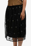 Queen and Belle Black Tulle Embroidered Skirt Size M