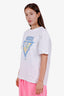 Casablanca White Cotton Printed T-Shirt Size L