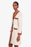 Gucci Off White Wool Web Trimmed Coat Size 40