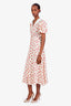 Miu Miu Cream/Red Printed Silk Maxi Dress Size 38
