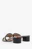 Christian Dior Canvas Leather Embroidered Dway Heeled Slides Size 35.5