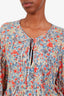 Joie Blue/Multicolour Silk Floral Long Sleeve Mini Dress with Slip Size L