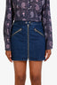 Rag & Bone Blue Denim Zip Up 'Marcy' Racer Mini Skirt Size 25