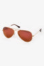 Ray-Ban Gold Tone/Orange Aviator Sunglasses
