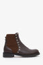 Valentino Chocolate Brown Pebbled Leather Chelsea Boots Size 38.5