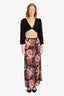 The Great Pink/Black Floral Silk Maxi Skirt Size 1