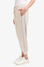 Brunello Cucinelli Beige Cotton Knit Beaded Joggers Size L
