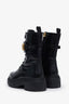 Fendi Black Leather Logo Combat Boots Size 39