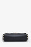Valentino Black Leather Rockstud Flap Crossbody Bag