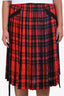 Simone Rocha Red/Black Plaid Tie Waist Midi Skirt Size 10 UK