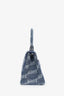 Balenciaga Denim Hourglass Top Handle Bag with Strap