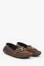 Louis Vuitton Brown Suede and Leather Loafers Size 37.5