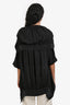 Issey Miyake Black Pleated Collar Hem Poncho Size 2