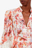 Zimmermann Orange/Multicolour Linen Long Sleeve Mini Dress Size 1