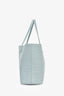 Mansur Gavriel Blue Croc Embossed Tote with Pouch