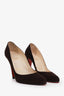 Christian Louboutin Brown Suede Round Toe Heels Size 37