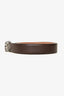 Salvatore Ferragamo Brown Leather Gancini Belt Size 90