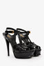 Saint Laurent Black Patent Leather Tribute Platform Heels Size 38