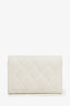 Pre-loved Chanel™ Cream Caviar Leather Quilted Flap Card Holder Wallet