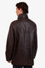 Loro Piana Black Moose Leather Cashmere Jacket Size XL Mens
