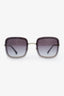 Pre-loved Chanel™ Gold Tone Metal Interlocking CC Logo Square Sunglasses