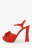 Miu Miu Coral Peep-Toe Bow Heels Size 36.5