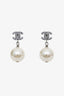 Pre-loved Chanel™ 2015 Faux Pearl Mini Crystal CC Logo Drop Earrings