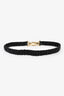 Pre-loved Chanel™ 2023 Black Leather Crystal Logo Belt Size 75/30