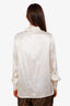 Tom Ford White Silk Scarf Detail Blouse Size 44