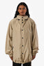 Balenciaga Beige Logo Printed Button Up Windbreaker Size 44