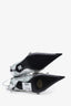 Balenciaga Silver Leather Studded Pointy Cagole Boots Size 35
