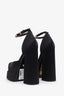 Versace Black Satin Medusa Aevitas Platform Heels Size 38