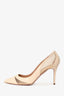 Aquazzura Cream Leather Mesh Pumps Size 39