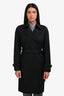 Dolce & Gabbana Black Double Breasted Trench Coat Size 40