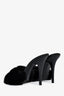 Saint Laurent Black Mink Fur Heeled Mules Size 38.5