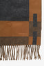 Écharpe Hermès en cachemire à franges orange/gris