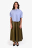 Weekend Max Mara Green Vegan Leather Pleated Skirt Size 8