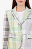 Thom Browne Green/White Plaid Print Blazer Size 40