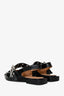 Ganni Black Patent Leather Eyelet Trim Slingback Flats Size 39