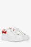 Alexander McQueen White Leather Crystal Embellished Sneakers Size 38