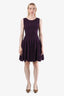 Alaïa Purple Knit Sleeveless Flare Dress Size 42