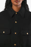 Celine Black Cashmere Triumphe Button Flap Pocket Jacket Size 36