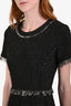 Rebecca Taylor Black Tweed Fringe Edge Short Sleeve Dress Size 6