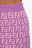 Fendi Purple Cotton FF Monogram Short Sleeve Sweater + Mini Skirt Set Size XS