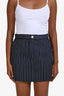Frame Navy Pinstripe Wool Mini Skirt Size S