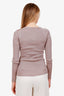 3.1 Phillip Lim Pink Metallic Ruched Long Sleeve Top Size XS