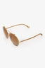 Chloe Beige/Gold 42S Aviator Sunglasses
