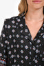 Erdem Black Silk Printed Cinched Waist Jumpsuit Size 12 US