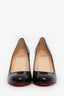 Christian Louboutin Black Patent 85mm Wedges Size 41