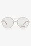 Chloe Silver Clear '2130' Aviator Sunglasses